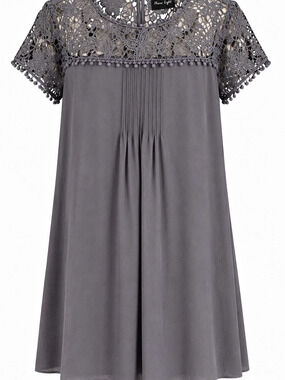 Phase Eight Lace Overlay Gray Dress.